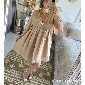Summer Dress with Lace Short Sleeve Women's Plus Size (L/XL/2XL ONE SIZE) ITALIAN FASHION IMWGB232512