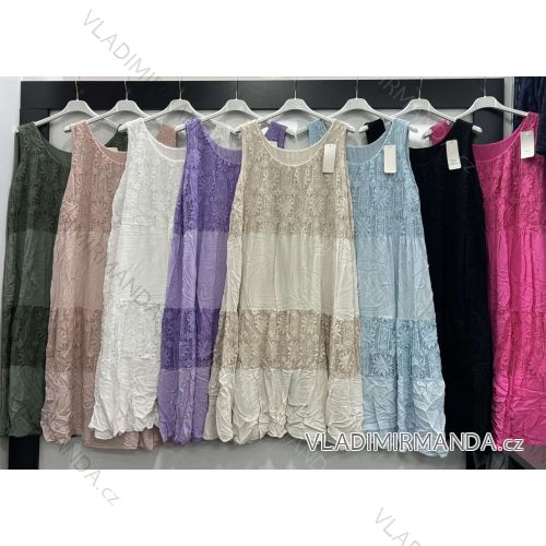 Summer Lace Short Sleeve Dress, Oversized (L / XL / 2XL ONE SIZE) ITALIAN FASHION IMWD22064