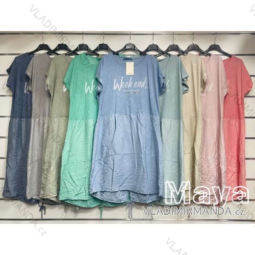 Šaty letné krátky rukáv dámske (S/M ONE SIZE) TALIANSKA MÓDA IMWMY232525
