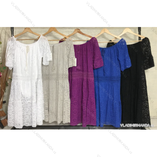 Women's Summer Boho Lace Short Sleeve Dress (S/M ONE SIZE) ITALIAN FASHION IMPGM2385869