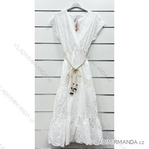 Women's Summer Boho Lace Belt Short Sleeve Dress (S/M ONE SIZE) ITALIAN FASHION IMWP232484/DUR
