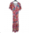 Women's Long Chiffon Short Sleeve Dress (S/M ONE SIZE) ITALIAN FASHION IMWGS231048 S/M pink