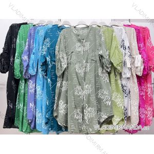 Šaty voľnočasové krátky rukáv dámske nadrozmer (2XL/3XL ONE SIZE) TALIANSKA MóDA IM423355