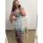 Women's Long Short Sleeve Dress (S / M ONE SIZE) FRENCH FASHION FMB21008 pink XL/2XL