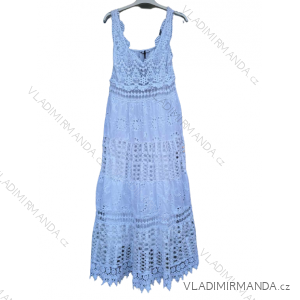 Šaty dlouhé letní boho krajkové na ramínka dámské (S/M ONE SIZE) ITALSKÁ MÓDA IM823010