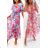 Women's Long Chiffon Short Sleeve Dress (S/M ONE SIZE) ITALIAN FASHION IMWGS231048 S/M pink