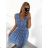 Šaty košilové dlouhý rukáv dámské (S/M ONE SIZE) ITALSKÁ MODA IMB229927 XL/2XL blue