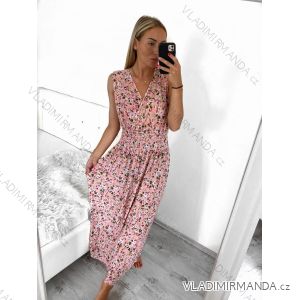 Šaty dlhé letné bez rukávu dámske (M/L, XL/2XL) AINUOSI TALIANSKA MODA IMB23F908