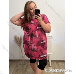 Šaty volnočasové krátký rukáv dámské nadrozměr (3XL/4XL ONE SIZE) ITALSKá MóDA IM423381/DUR