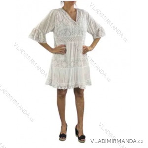 Šaty letní krajkové boho krátký rukáv dámské (S/M/L/XL ONE SIZE) ITALSKÁ MÓDA IMP1682321121/DUR