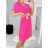 Women's Summer Dress with Belt Short Sleeve (S/M/L ONE SIZE) ITALIAN FASHION IM323065