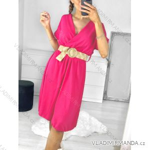 Women's Summer Dress with Belt Short Sleeve (S/M/L ONE SIZE) ITALIAN FASHION IM323065