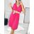 Women's Summer Dress with Belt Short Sleeve (S/M/L ONE SIZE) ITALIAN FASHION IM323065