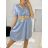 Women's Summer Dress with Belt Short Sleeve (S/M/L ONE SIZE) ITALIAN FASHION IM323065