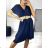 Women's Summer Dress with Belt Short Sleeve (S/M/L ONE SIZE) ITALIAN FASHION IM323065