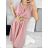 Women's Summer Dress with Belt Short Sleeve (S/M/L ONE SIZE) ITALIAN FASHION IM323065