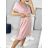 Women's Summer Dress with Belt Short Sleeve (S/M/L ONE SIZE) ITALIAN FASHION IM323065