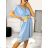 Women's Summer Dress with Belt Short Sleeve (S/M/L ONE SIZE) ITALIAN FASHION IM323065