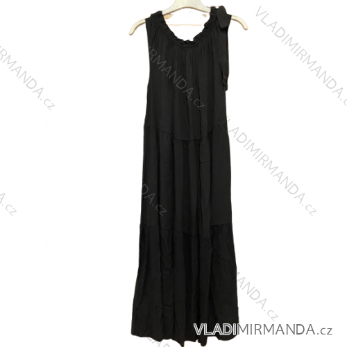 Women's Casual Cotton Short Sleeve Dress (S/M/L ONE SIZE) ITALIAN FASHION IMC23153 XL/2XL black