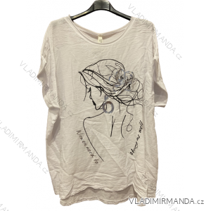 Tunika oversize krátký rukáv dámská nadrozměr (XL/2XL/3XLONE SIZE) ITALSKÁ MÓDA IMB23WOMAN/DUR