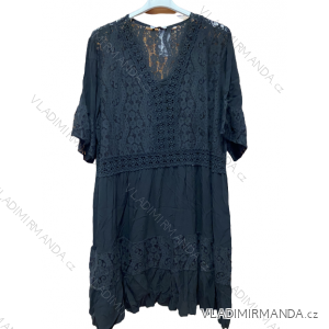 Šaty krajkové letní krátký rukáv dámské nadrozměr (XL/2XL/3XL ONE SIZE) ITALSKÁ MODA IMB23HIPP