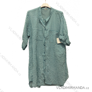 Šaty košilové 3/4 dlouhý rukáv dámské nadrozměr (XL/2XL ONE SIZE) ITALSKÁ MÓDA IMD23499