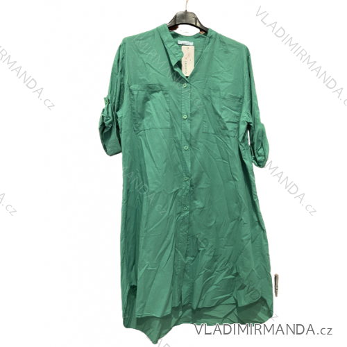 Šaty košilové oversize 3/4 rukáv dámské nadrozměr (XL/2XL ONE SIZE) ITALSKá MODA IM723SEINA