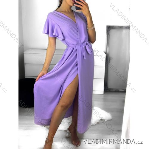 Šaty košilové dlouhý rukáv dámské (S/M ONE SIZE) ITALSKÁ MÓDA IMWGM23447 S/M Royal blue