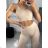 Souprava sportovní top a legíny dlouhé dámská (S/M ONE SIZE) ITALSKÁ MÓDA IMPLP23001/DU S/M béžová