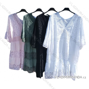 Šaty letní krajkové krátký rukáv dámské (L/XL ONE SIZE) ITALSKÁ MÓDA IMBM230501