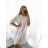 Women's Summer Boho Lace Shirt Dress Long Sleeve (S/M ONE SIZE) ITALIAN FASHION IM823012
