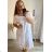 Women's Summer Cotton Short Sleeve Dress (S/M ONE SIZE) ITALIAN FASHION IM722253