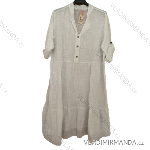 Šaty košilové oversize 3/4 rukáv dámské nadrozměr (XL/2XL ONE SIZE) ITALSKÁ MÓDA IM423NAZLI