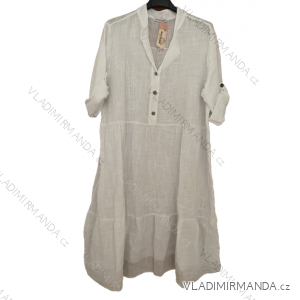 Šaty košilové oversize 3/4 rukáv dámské nadrozměr (XL/2XL ONE SIZE) ITALSKÁ MÓDA IM423NAZLI/DU