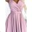 478-2 MAYA Dress with longer back, neckline and belt - dirty pink
