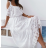 Langes Boho-Spitzen-Sommerkleid mit kurzen Ärmeln für Damen (Einheitsgröße S/M) ITALIAN FASHION IMPGM249293