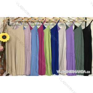 Šaty letní skládané na ramínka dámské (S/M/L/XL ONE SIZE) ITALSKÁ MÓDA IMPGM233564