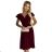 425-4 MATILDE Dress with a neckline and short sleeves - Burgundy color