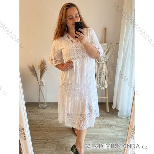 Women's lace wide wide strapless dress (uni s / m) ITALIAN MODA IM920096