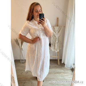 Šaty  oversize 3/4 rukáv dámské nadrozměr (XL/2XL/3XL ONE SIZE) ITALSKÁ MÓDA IM423MISSI