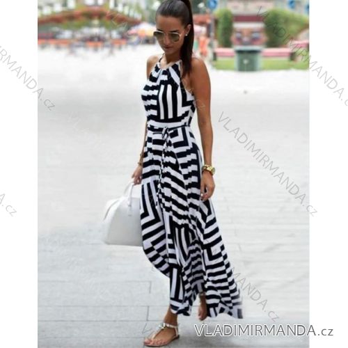 Šaty dlouhé letní icecool bez rukávu dámské (M/L/XL ONE SIZE) ITALSKÁ MÓDA IMM23M1398A-2