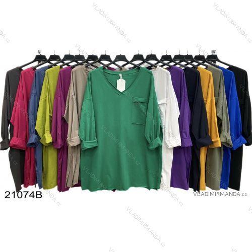 Tunika dlouhý rukáv dámská nadrozměr (3XL/4XL ONE SIZE) ITALSKÁ MÓDA IMWT2321074B