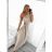 Women's Long Formal Elegant Sleeveless Satin Pleated Dress (S/M ONE SIZE) ITALIAN FASHION IMM23M5790