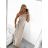 Šaty dlhé letné elegantné bez rukávov dámske (S/M ONE SIZE) TALIANSKA MÓDA IMM23M5790/DU S/M béžová