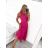 Šaty dlhé letné elegantné bez rukávov dámske (S/M ONE SIZE) TALIANSKA MÓDA IMM23M5790/DU S/M béžová