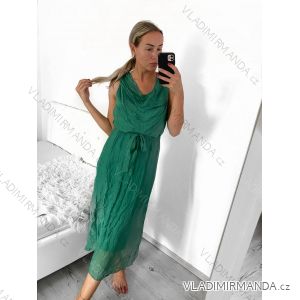 Šaty dlouhé letní bez rukávu dámské (S/M/L ONE SIZE) ITALSKÁ MÓDA IMFF23003