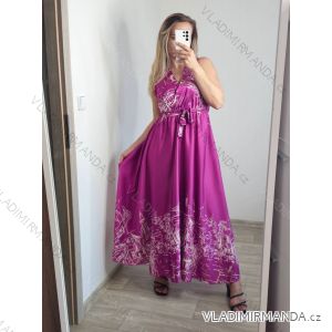 Šaty dlouhé elegantní bez rukávu dámské (S/M ONE SIZE) ITALSKá MODA IM323050