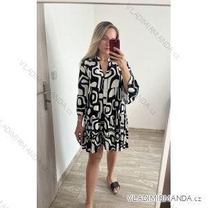 Šaty košilové letní oversize dlouhý rukáv dámské nadrozměr (S/M/L/XL/2XL ONE SIZE) ITALSKá MóDA IM8239802-2/DR