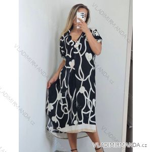 Šaty košilové letní oversize krátký rukáv dámské nadrozměr (S/M/L/XL/2XL ONE SIZE) ITALSKá MóDA IM8235773