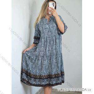 Šaty košilové oversize krátký rukáv dámské nadrozměr (XL/2XL ONE SIZE) ITALSKá MODA IM723004